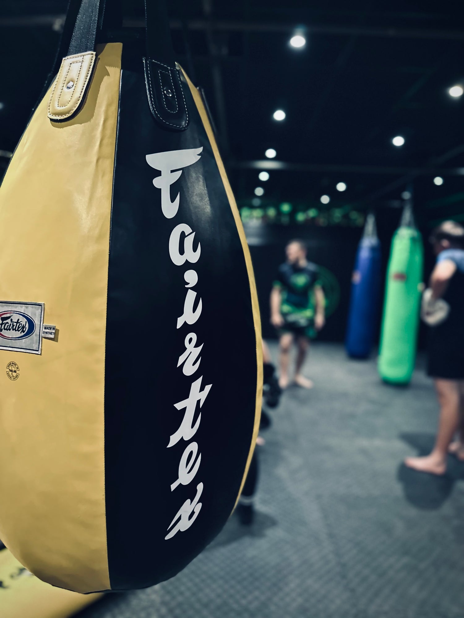 fairtex punchbag in striking clinic gym